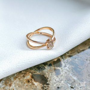 Emilie Rose Gold Drusy Double Band Ring #7